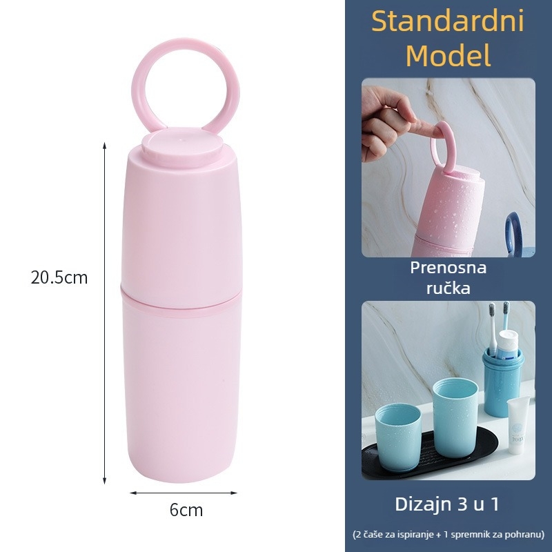 Držač četkica – Prijenosni 3-u-1 putni ispirivač, PP materijal, otisnuti logotip, mogućnost prilagodbe