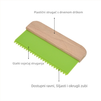 Kaparica s drškom od drveta i plastičnim tijelom, za teksturne materijale i umjetničko slikanje