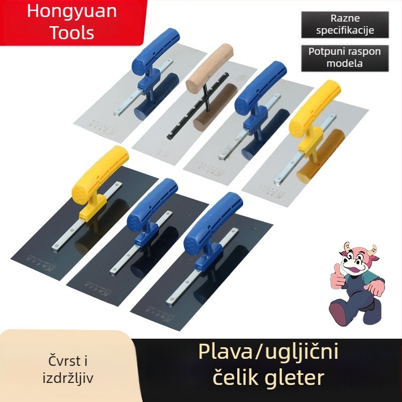 Špatula od nehrđajućeg čelika s rukohvatom od injekcijski oblikovane plastike, namijenjena za zidove, špachtanje i žbuku – za krovare i zidare