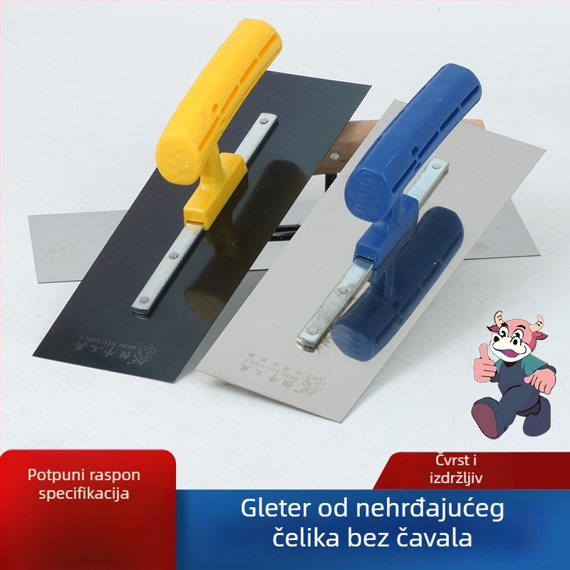 Špatula od nehrđajućeg čelika s rukohvatom od injekcijski oblikovane plastike, namijenjena za zidove, špachtanje i žbuku – za krovare i zidare