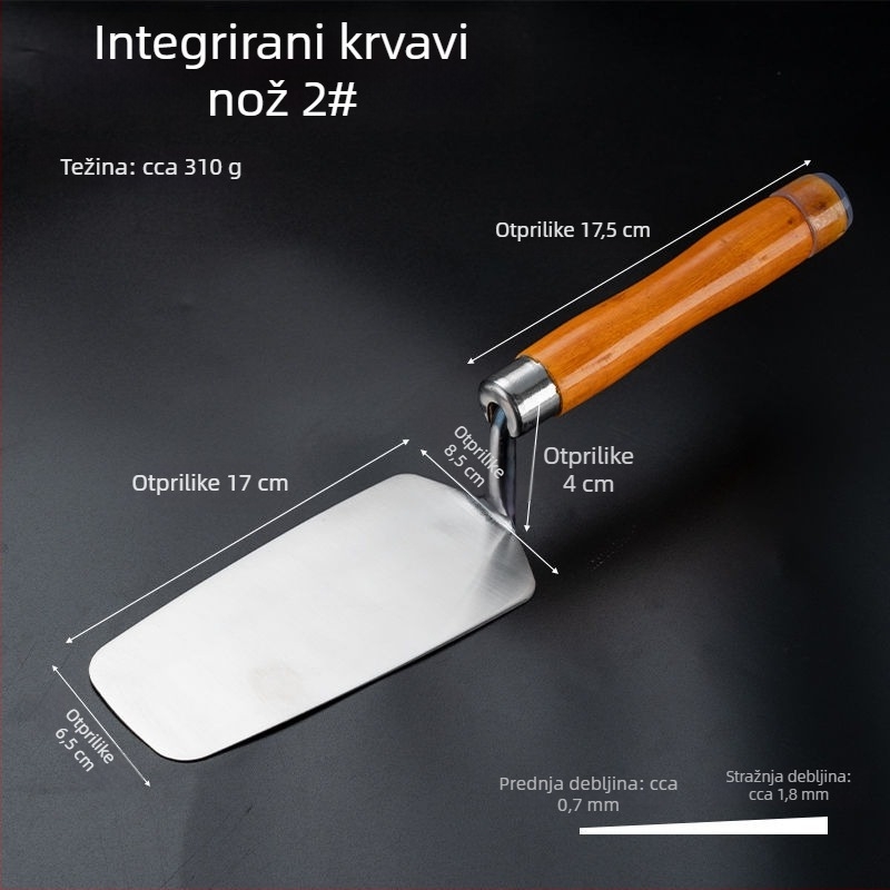 Nerđajući čelik, jednodijelni dizajn, model Putty scraper, namijenjen dekoriranju, s protukliznom ručkom.