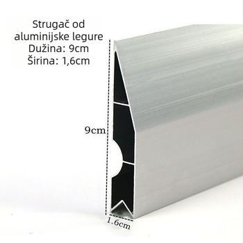 Aluminijski alat za izravnavanje maltera višenamjenski za kutove zidova i podova, duljina 1,2 m