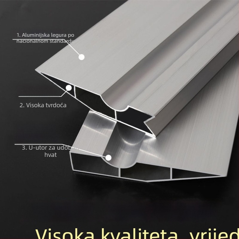 Aluminijski alat za izravnavanje maltera višenamjenski za kutove zidova i podova, duljina 1,2 m