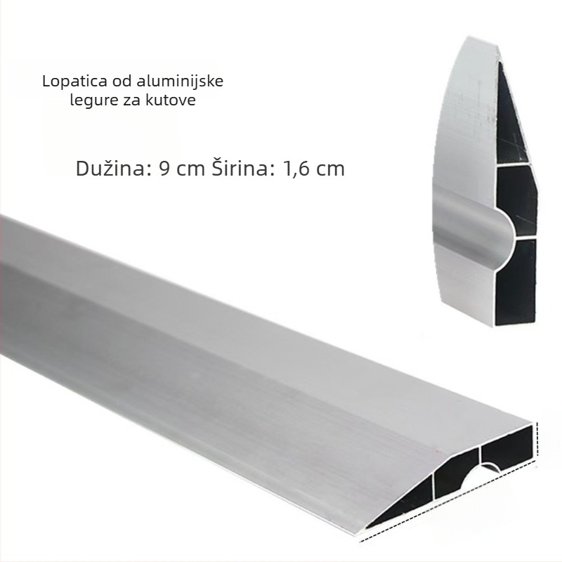 Aluminijski alat za izravnavanje maltera višenamjenski za kutove zidova i podova, duljina 1,2 m