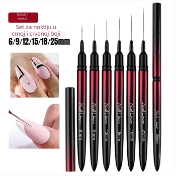 Set od 6 četkica za crtanje noktiju s metalnom ručkom – prijenosan, Makeup Sculpting marka, porijeklo Jiangxi