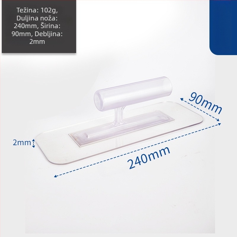 Plastična spatula s ploskim nožem za špachtanje i nanošenje vapnenog maltera