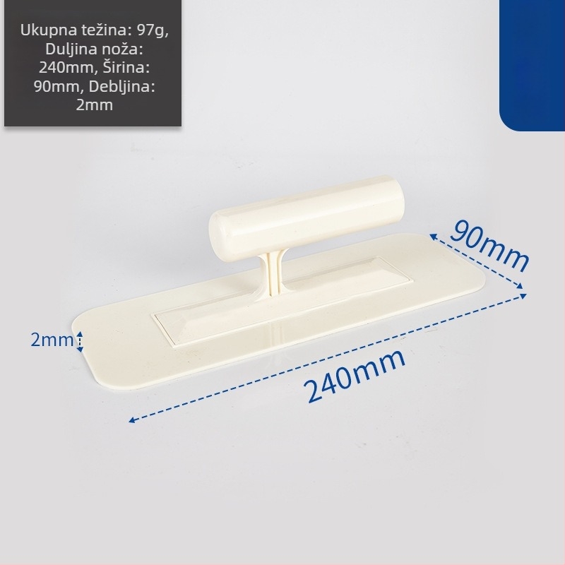 Plastična spatula s ploskim nožem za špachtanje i nanošenje vapnenog maltera