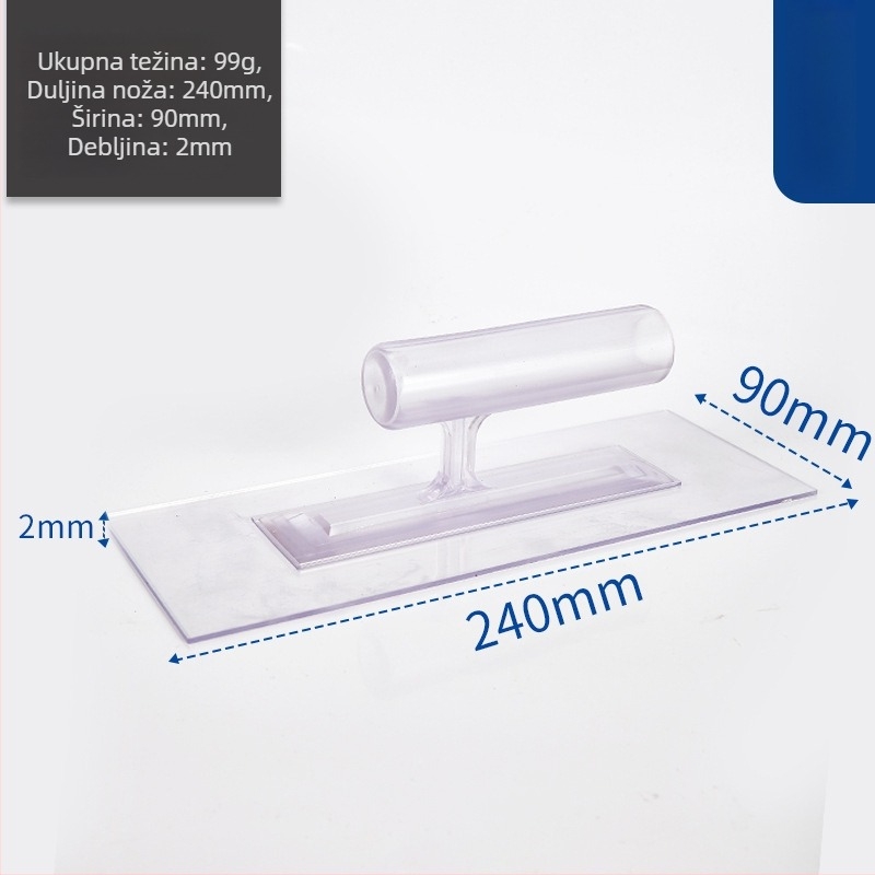 Plastična spatula s ploskim nožem za špachtanje i nanošenje vapnenog maltera
