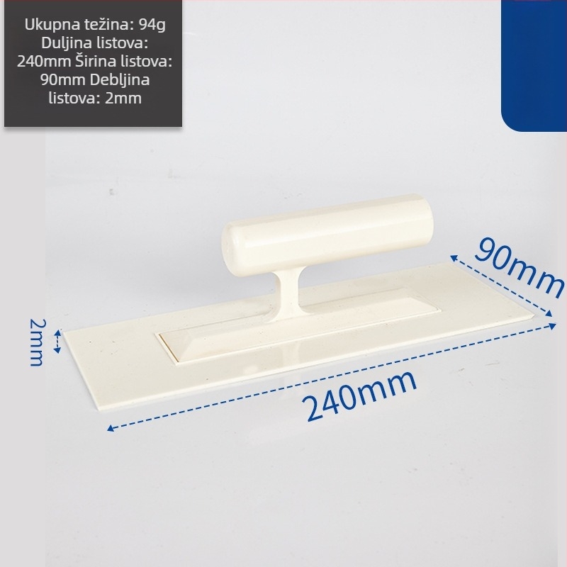 Plastična spatula s ploskim nožem za špachtanje i nanošenje vapnenog maltera