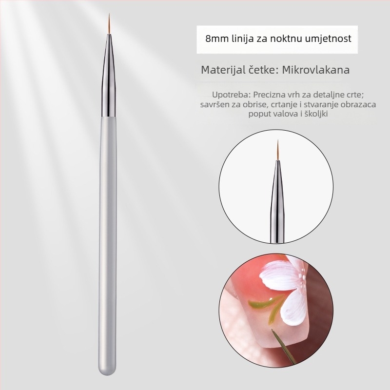 Set četkica za nokte — 7 kom, plastične dugačke ručke (Bodybuilding Research)