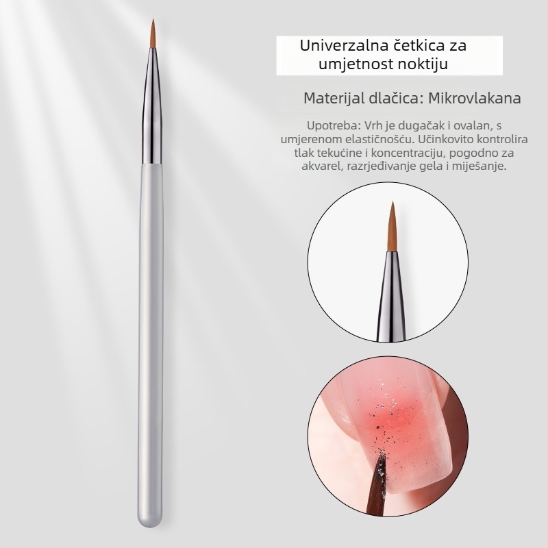 Set četkica za nokte — 7 kom, plastične dugačke ručke (Bodybuilding Research)