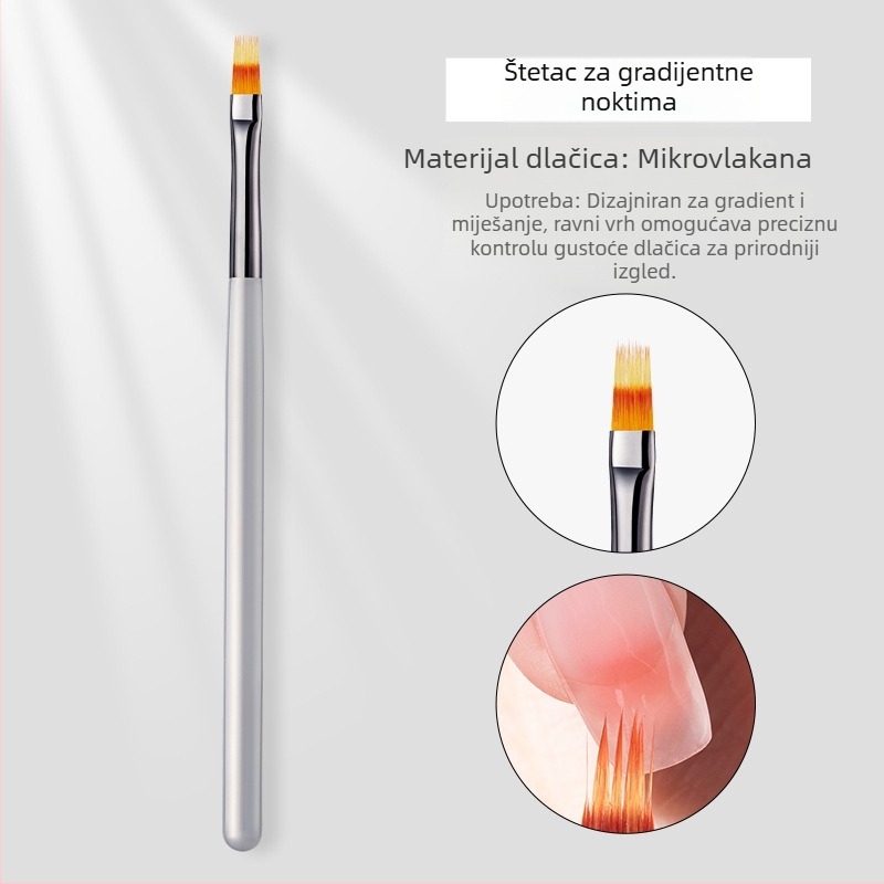 Set četkica za nokte — 7 kom, plastične dugačke ručke (Bodybuilding Research)