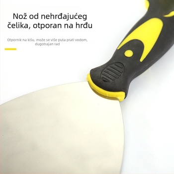 Aubon špachtla za žbukanje s dvostrukom plastičnom drškom, 65Mn čelik lopatica, pogodna za nanošenje žbuke, pripremu površine i uklanjanje starog sloja, ekonomska serija