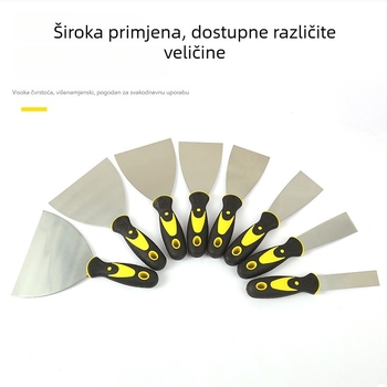 Aubon špachtla za žbukanje s dvostrukom plastičnom drškom, 65Mn čelik lopatica, pogodna za nanošenje žbuke, pripremu površine i uklanjanje starog sloja, ekonomska serija