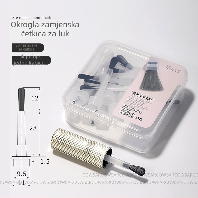 Set za zamjenu četkica za nokte s lukom fan glavom i ravnom glavom – profesionalni alati za manikuru, branda Chusha, 1 kom