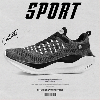 Trkačke tenisice: prozračno mrežasto gornjišt e, MD potplat amortizer, vezanje šnura, nizak kroj, uzorak blok boja