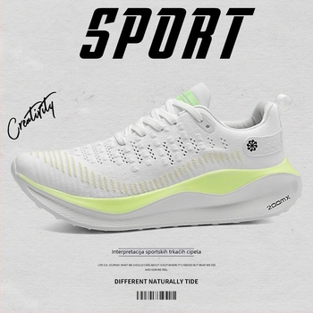 Trkačke tenisice: prozračno mrežasto gornjišt e, MD potplat amortizer, vezanje šnura, nizak kroj, uzorak blok boja