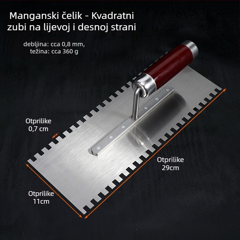 Nehrđajuća čelična špatula za žbukanje, za arhitekturu, model Putty scraper, marka 0001