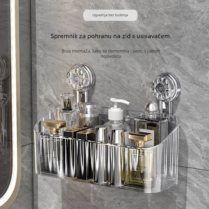 Držač za četkice za zube – PET materijal, zidni držač s usisnom čašom, skladištenje, Junman