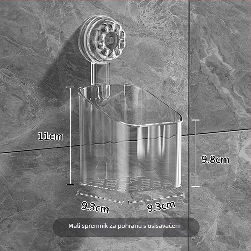 Držač za četkice za zube – PET materijal, zidni držač s usisnom čašom, skladištenje, Junman