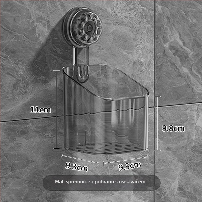 Držač za četkice za zube – PET materijal, zidni držač s usisnom čašom, skladištenje, Junman