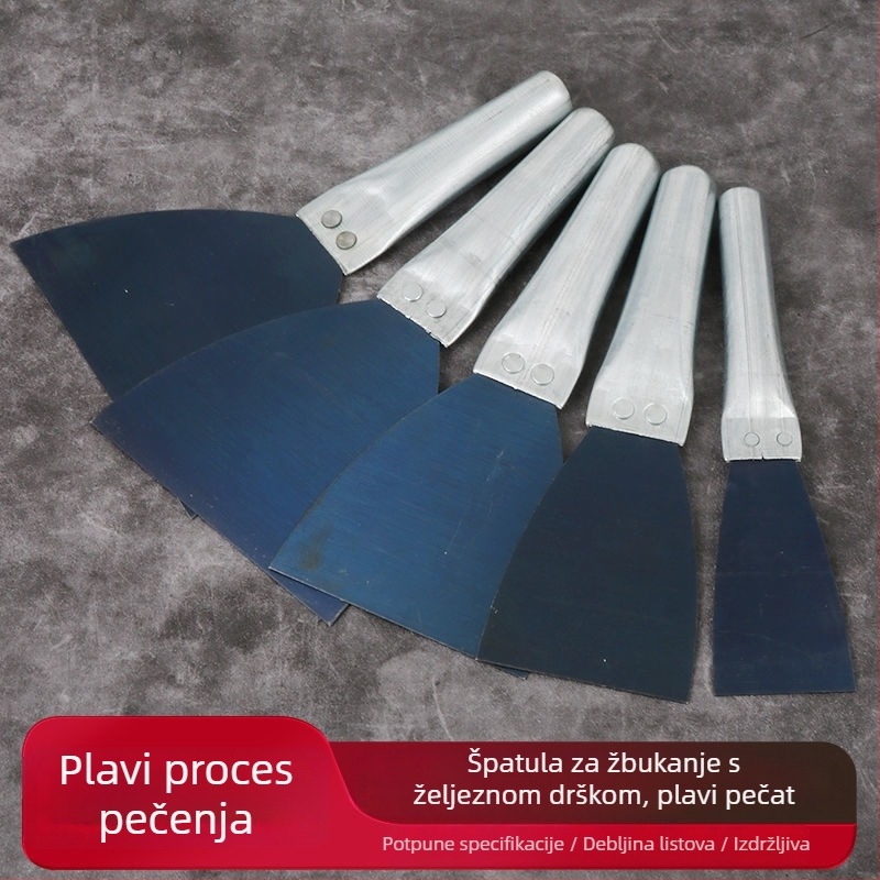 Špachtla za žbukanje s metalnom drškom, za čišćenje spojeva na stijenkama, škrabica, gleter, mangan čelik, super tvrda