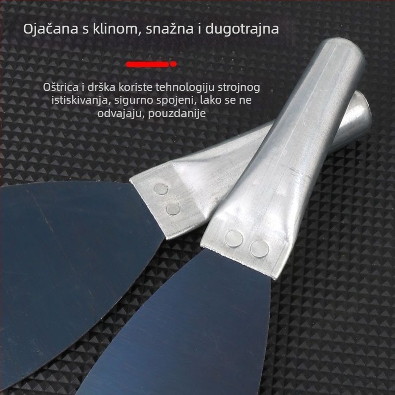 Špachtla za žbukanje s metalnom drškom, za čišćenje spojeva na stijenkama, škrabica, gleter, mangan čelik, super tvrda
