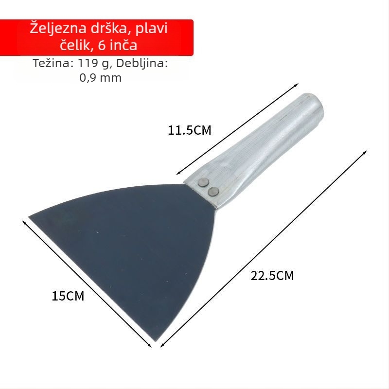 Špachtla za žbukanje s metalnom drškom, za čišćenje spojeva na stijenkama, škrabica, gleter, mangan čelik, super tvrda