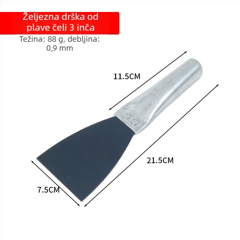 Špachtla za žbukanje s metalnom drškom, za čišćenje spojeva na stijenkama, škrabica, gleter, mangan čelik, super tvrda