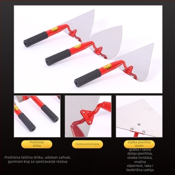 Nehrđajuća čelična trokutasta špahtla s metalnom drškom i blade u obliku breskve za bricklaying i žbukanje — Marka Jinyou, nije uvezeno