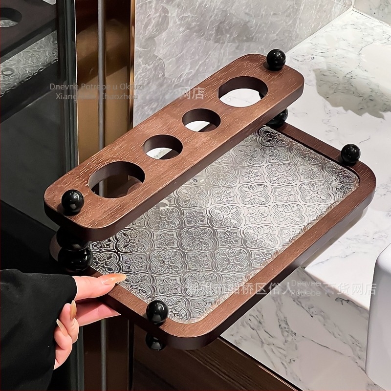 Držač četkice za zube od drveta – kupaonica, skladištenje, bez bušenja, alternativno pričvršćivanje