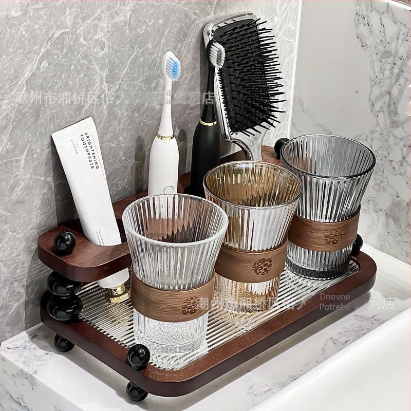 Držač četkice za zube od drveta – kupaonica, skladištenje, bez bušenja, alternativno pričvršćivanje