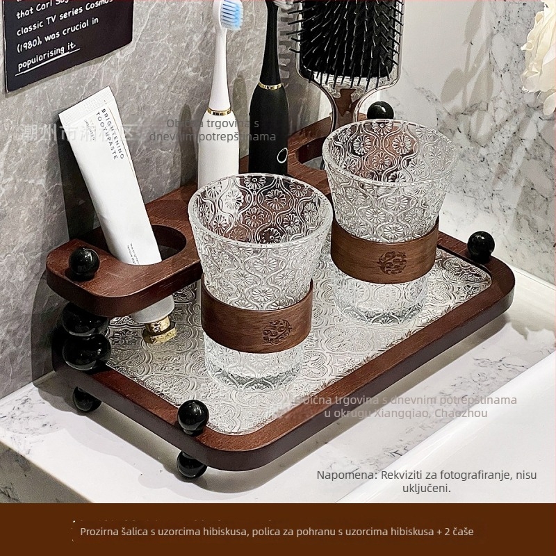 Držač četkice za zube od drveta – kupaonica, skladištenje, bez bušenja, alternativno pričvršćivanje