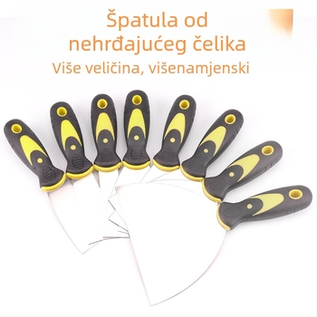 Špachtla za malter od nehrđajućeg čelika s debelom oštricom, plastična drška, za ugradnju