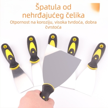 Špachtla za malter od nehrđajućeg čelika s debelom oštricom, plastična drška, za ugradnju