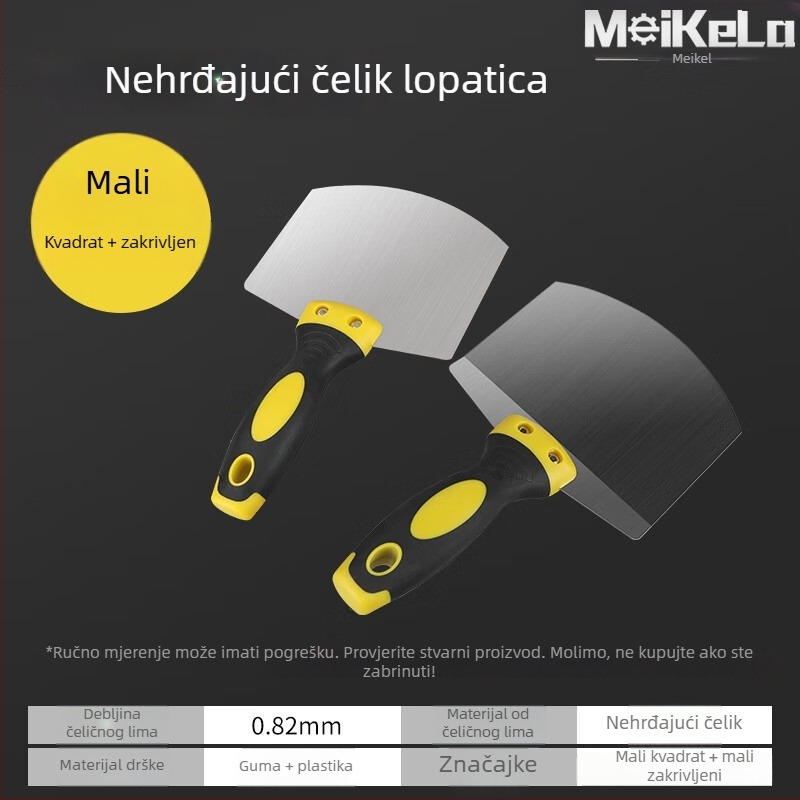 Nehrđajući čelični zakrivljeni trowel za zidare i malter, špatula za malter i lopatica za malter u obliku ventilatora