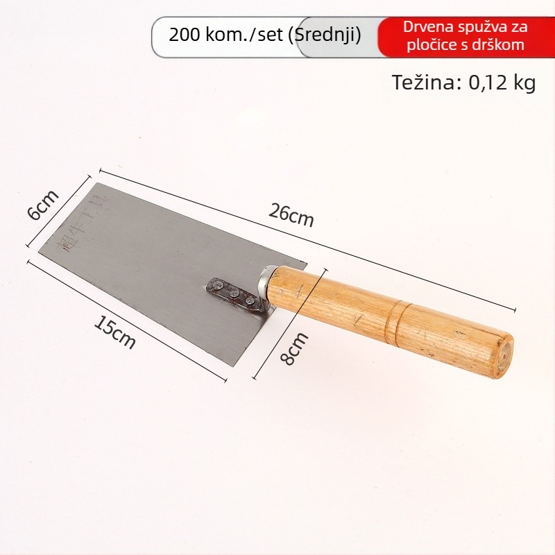 Špatula za žbukanje s drvenom drškom, debeli dizajn, za zidanje i postavljanje pločica, brend Moxuan