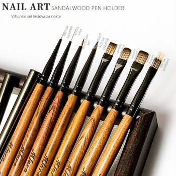 Visokokvalitetni set četkica za nail art: trokutaste četkice za crtanje, konturne i za crtanje linija, četke s velikom okruglom glavom (8 kom.)