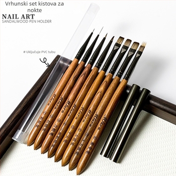 Visokokvalitetni set četkica za nail art: trokutaste četkice za crtanje, konturne i za crtanje linija, četke s velikom okruglom glavom (8 kom.)