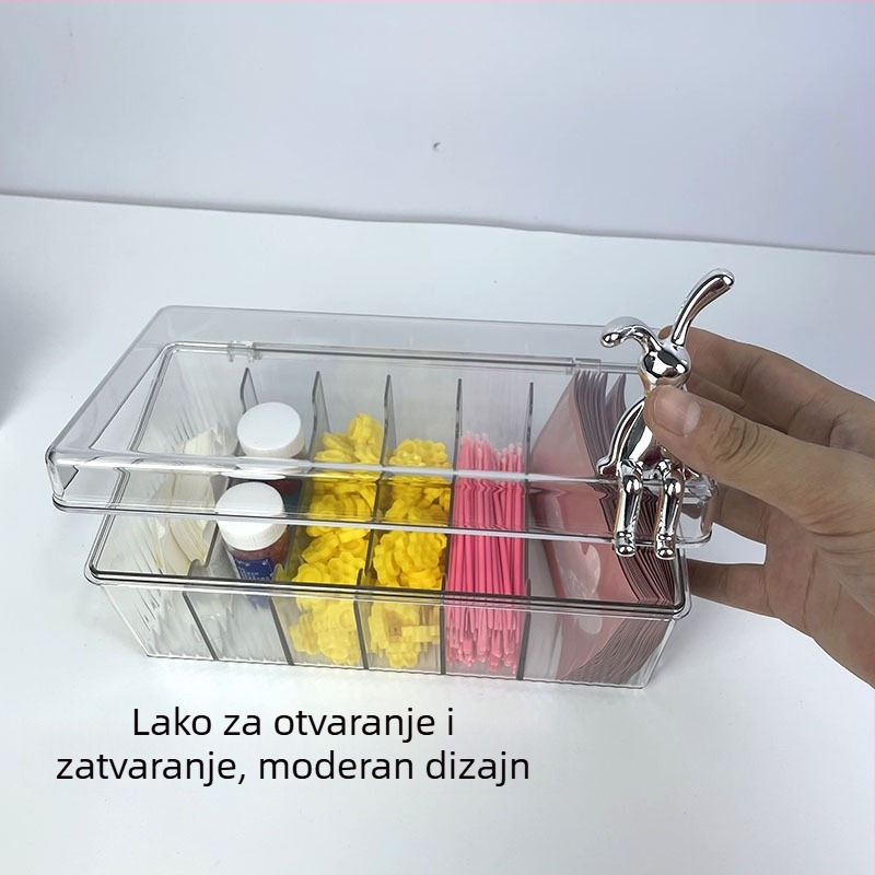 Kutija za pohranu alata za produženje trepavica, s više odjeljaka, otporna na prašinu, prijenosna, od akrila