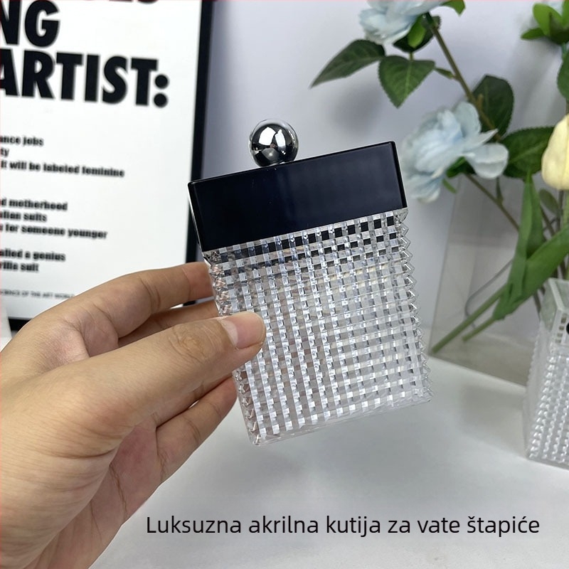 Kutija za pohranu alata za produženje trepavica, s više odjeljaka, otporna na prašinu, prijenosna, od akrila