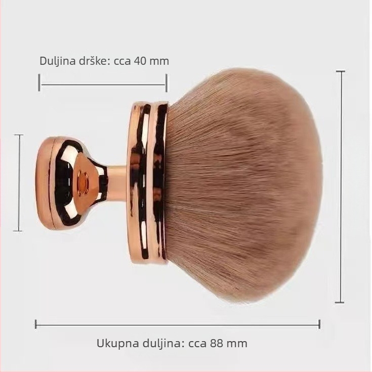 Četkica za puder s umjetnim vlaknima, plastična drška, uz torbicu, 1 komad