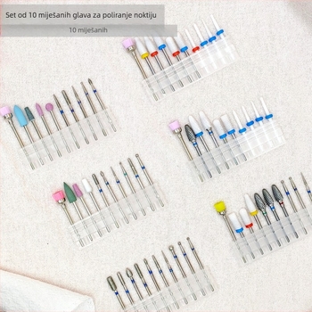Alat za brušenje površine nokta, set od 10 komada, ruski stil manikure poliranje i uklanjanje mrtve kože, metalni alat