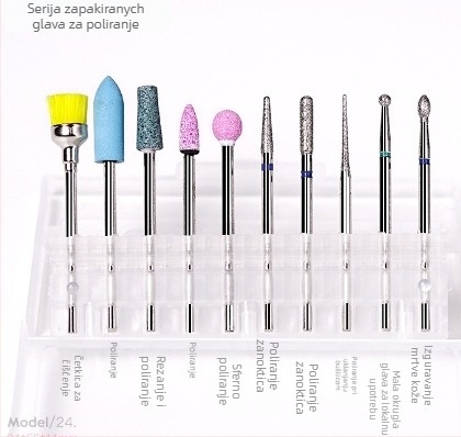 Alat za brušenje površine nokta, set od 10 komada, ruski stil manikure poliranje i uklanjanje mrtve kože, metalni alat