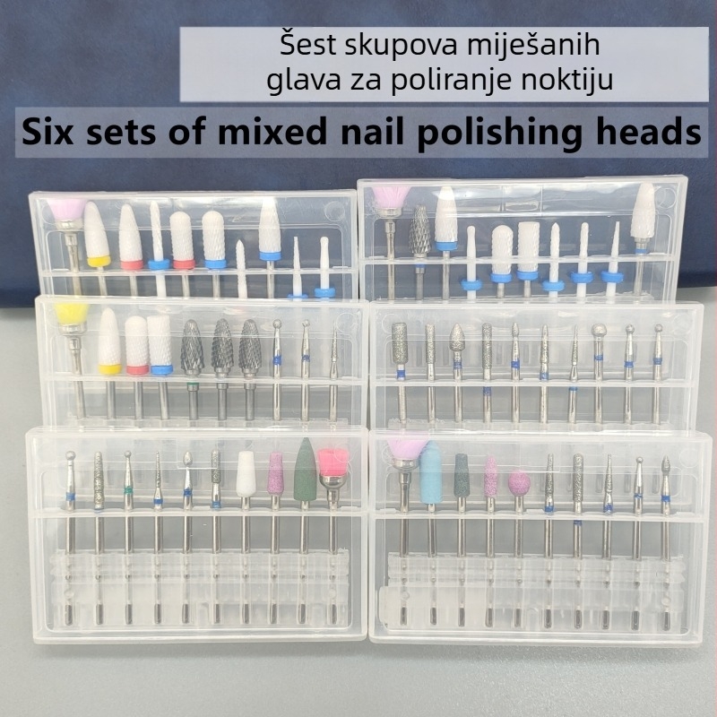 Alat za brušenje površine nokta, set od 10 komada, ruski stil manikure poliranje i uklanjanje mrtve kože, metalni alat