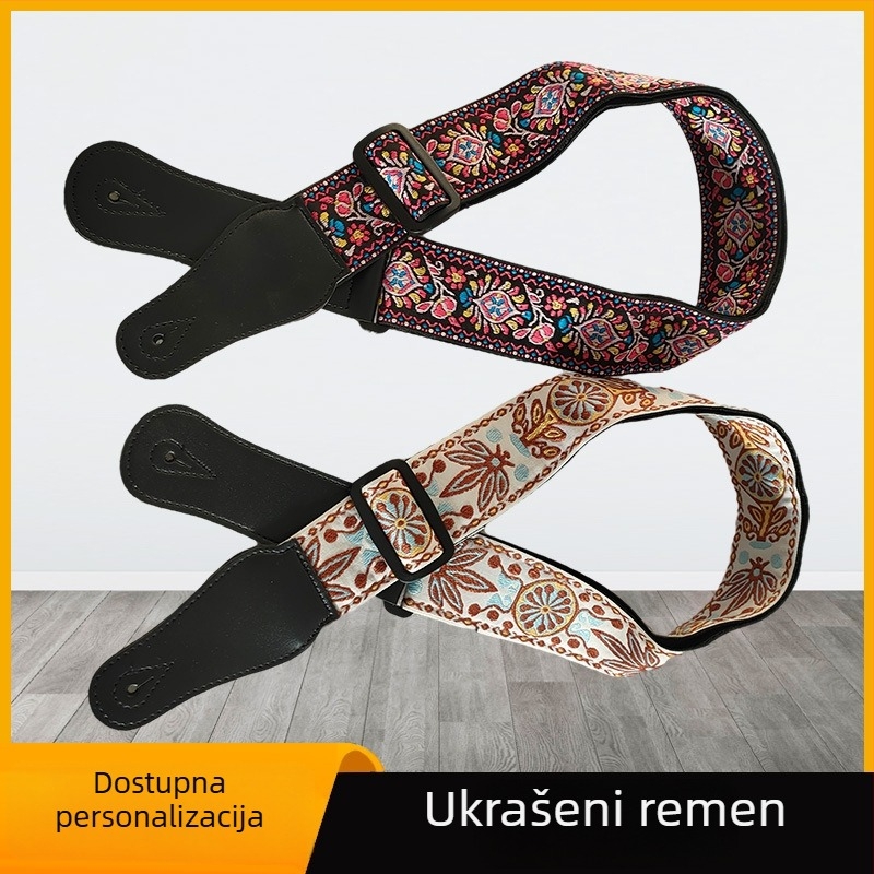Gitarski remen - poliester+PU, model 666-1, Leshun, za glazbene instrumente