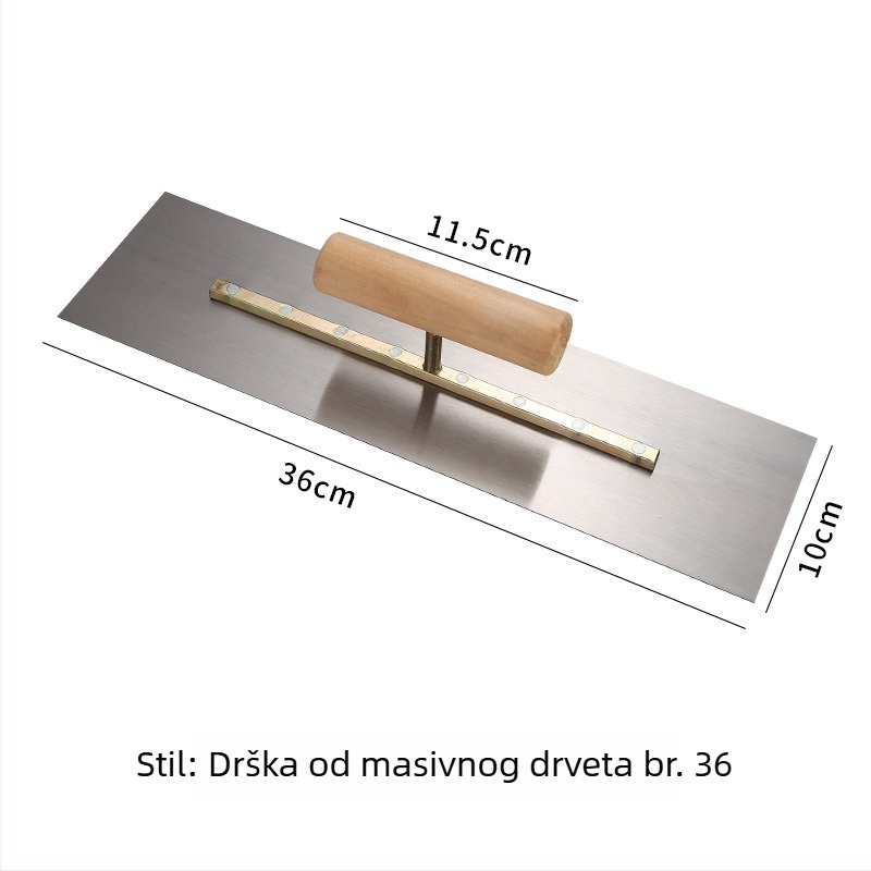 Špatula za masu i žbukanje od visokoelastičnog mangan čelika, debljina 5–5,5 mm, drvena ručka Ø2,9 cm, brand Double Best, za pastu, žbukanje i izravnavanje