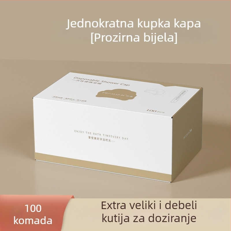 Jednokratna ženska kapa za tuširanje, vodootporna i otporna na masnoće, PE materijal, za kućnu i hotelsku upotrebu