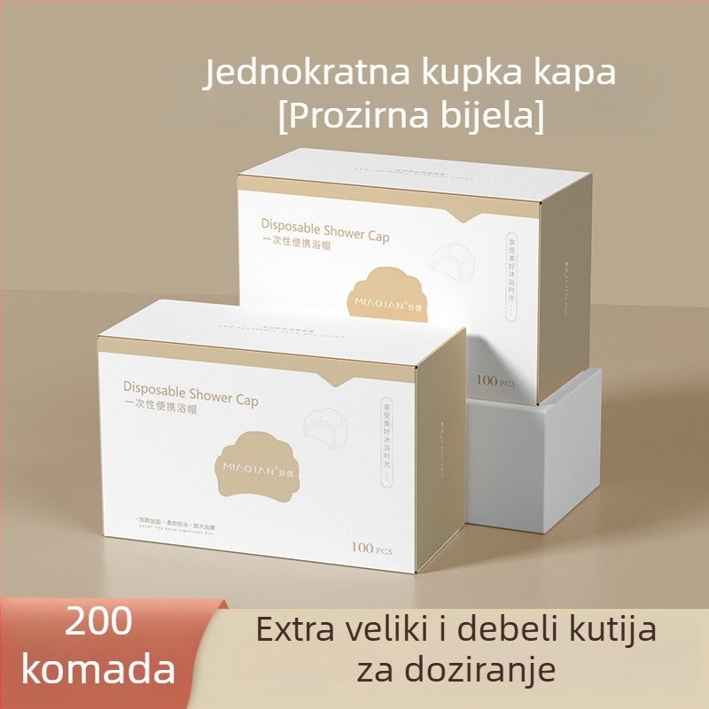 Jednokratna ženska kapa za tuširanje, vodootporna i otporna na masnoće, PE materijal, za kućnu i hotelsku upotrebu
