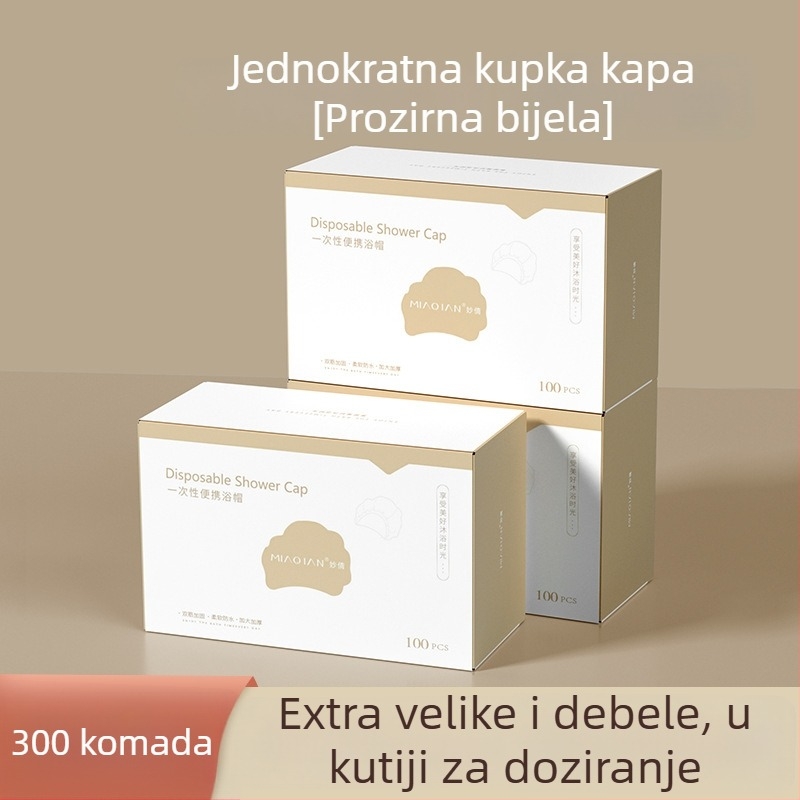 Jednokratna ženska kapa za tuširanje, vodootporna i otporna na masnoće, PE materijal, za kućnu i hotelsku upotrebu